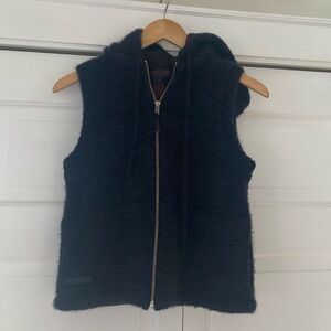 Ralph Lauren | Black Wool Blend Hooded Vest